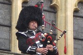 traditional scottish bagpiper